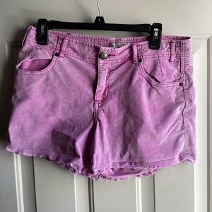 Free People corduroy frayed hem short shorts pink size 29 pink/ purple